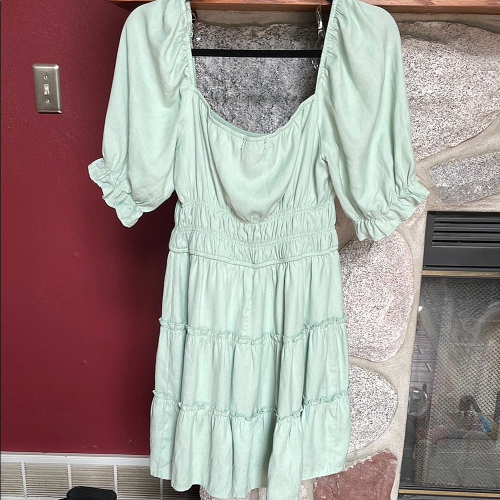 Altar'd State Green Ruffled Tiered Sundress - Picture 5 of 6